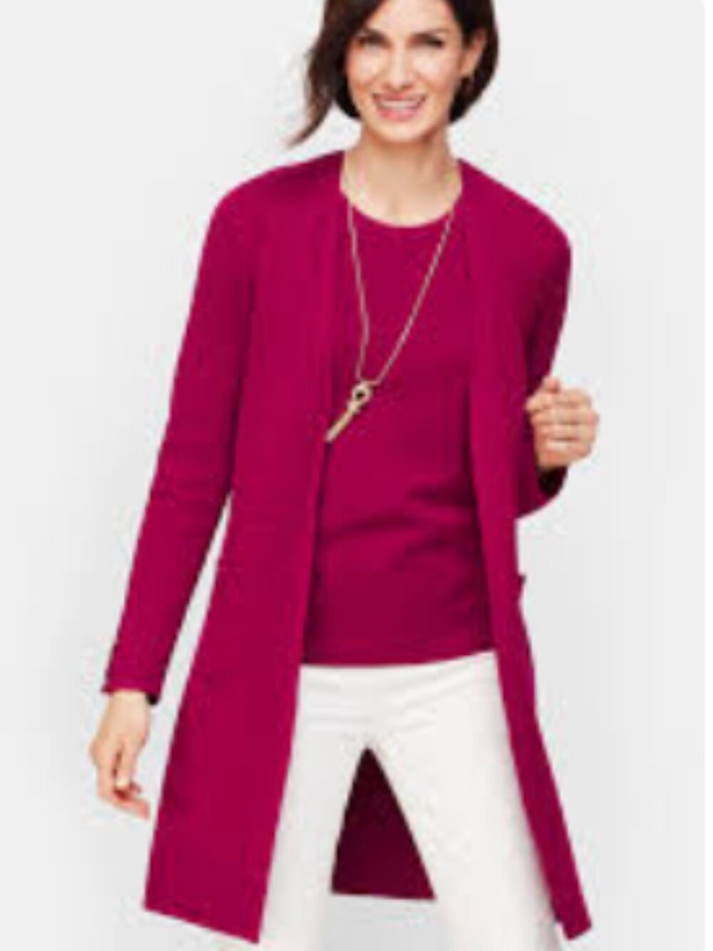Talbots Cotton Modal Open Front Sweater size M
